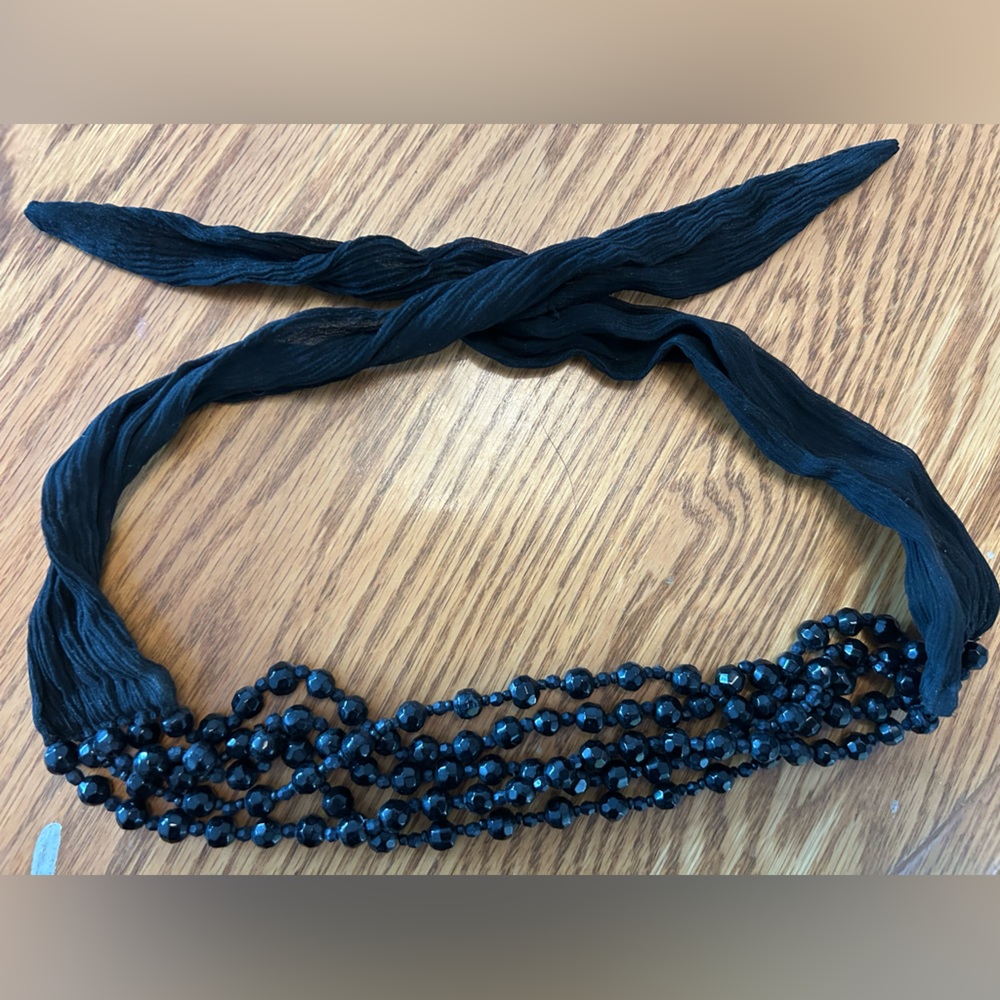 Jacob Ribbon and beaded choker necklace EUC